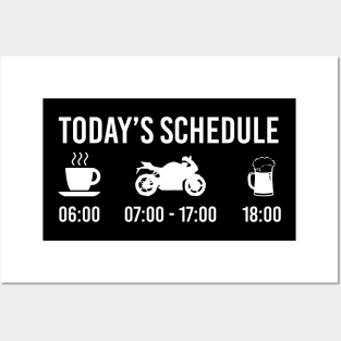 Motorcycle Funny Road Bike Today's Schedule Posters and Art